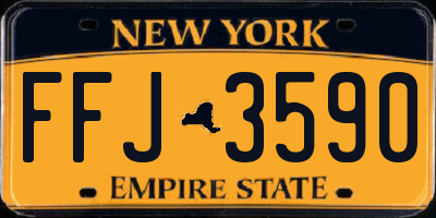 NY license plate FFJ3590