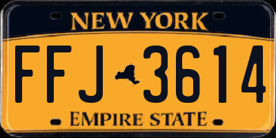 NY license plate FFJ3614