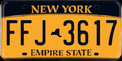 NY license plate FFJ3617