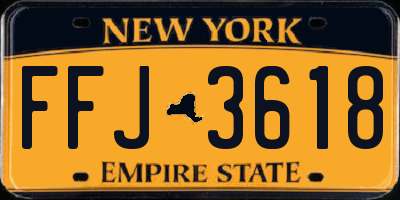 NY license plate FFJ3618