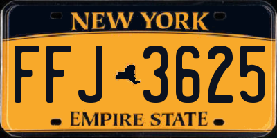 NY license plate FFJ3625