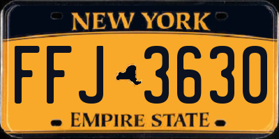 NY license plate FFJ3630