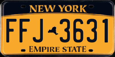 NY license plate FFJ3631