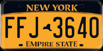 NY license plate FFJ3640