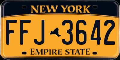 NY license plate FFJ3642