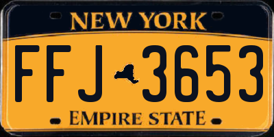 NY license plate FFJ3653