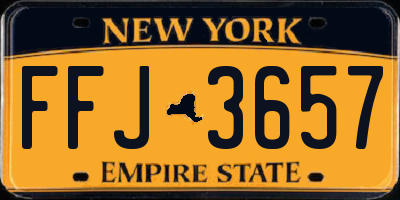 NY license plate FFJ3657