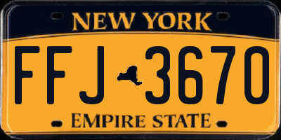 NY license plate FFJ3670