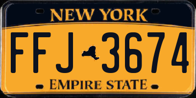 NY license plate FFJ3674