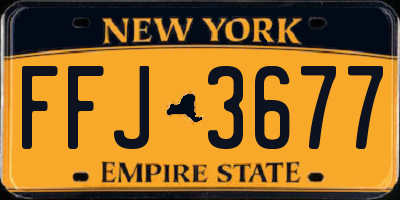 NY license plate FFJ3677