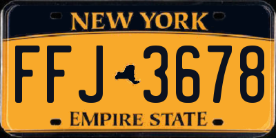 NY license plate FFJ3678