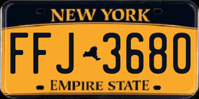 NY license plate FFJ3680