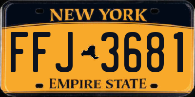 NY license plate FFJ3681