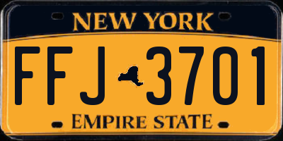 NY license plate FFJ3701