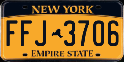 NY license plate FFJ3706