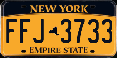 NY license plate FFJ3733