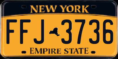NY license plate FFJ3736