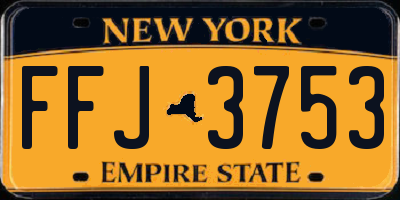 NY license plate FFJ3753