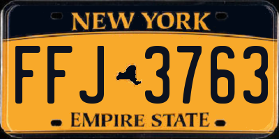 NY license plate FFJ3763