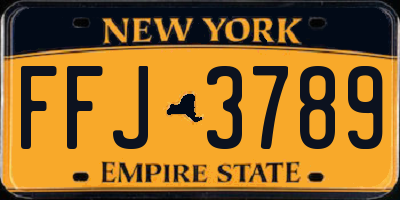 NY license plate FFJ3789