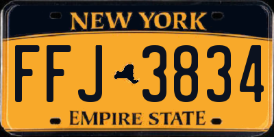 NY license plate FFJ3834