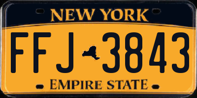 NY license plate FFJ3843