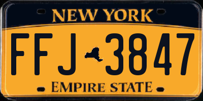 NY license plate FFJ3847