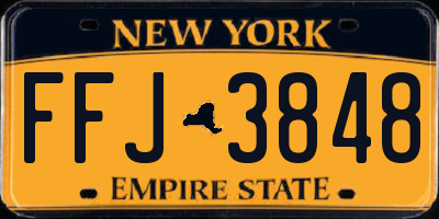 NY license plate FFJ3848