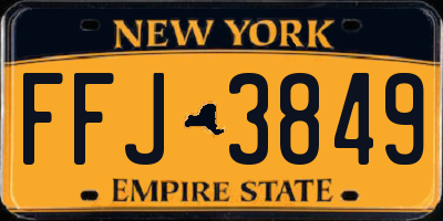 NY license plate FFJ3849