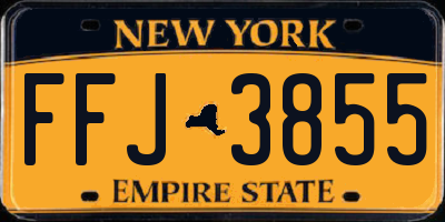 NY license plate FFJ3855