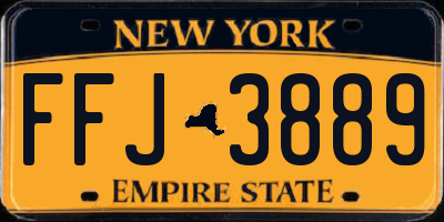 NY license plate FFJ3889