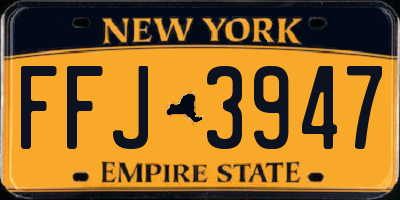 NY license plate FFJ3947