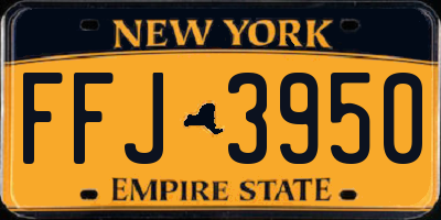 NY license plate FFJ3950