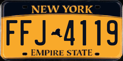 NY license plate FFJ4119