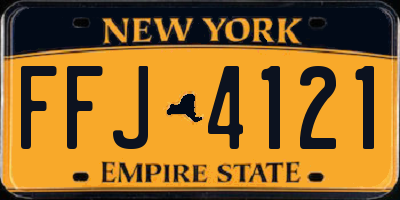 NY license plate FFJ4121