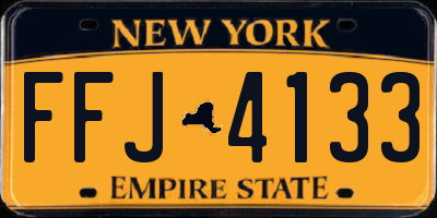 NY license plate FFJ4133