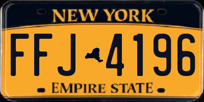 NY license plate FFJ4196