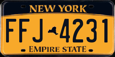 NY license plate FFJ4231