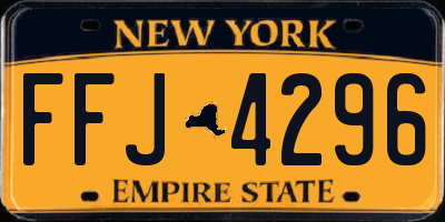 NY license plate FFJ4296