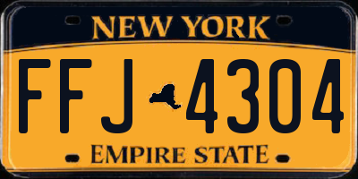 NY license plate FFJ4304