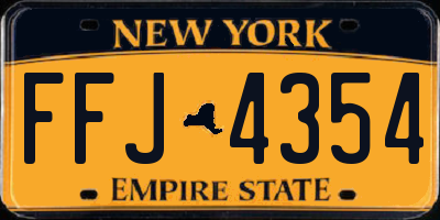 NY license plate FFJ4354