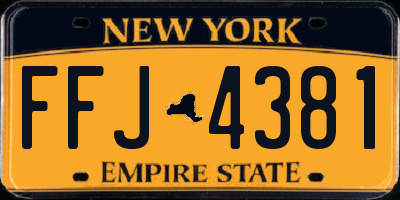 NY license plate FFJ4381