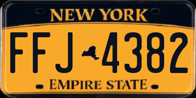 NY license plate FFJ4382