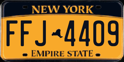 NY license plate FFJ4409