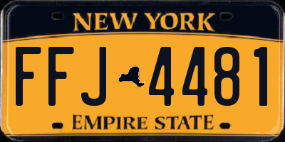 NY license plate FFJ4481