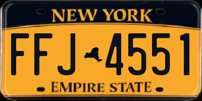 NY license plate FFJ4551