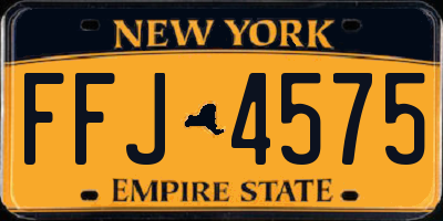 NY license plate FFJ4575
