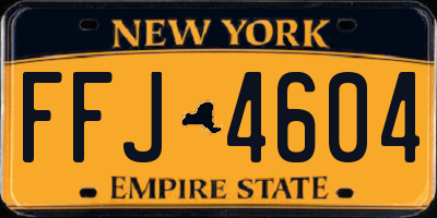 NY license plate FFJ4604