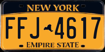 NY license plate FFJ4617