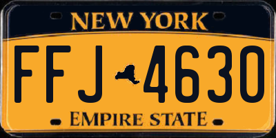NY license plate FFJ4630
